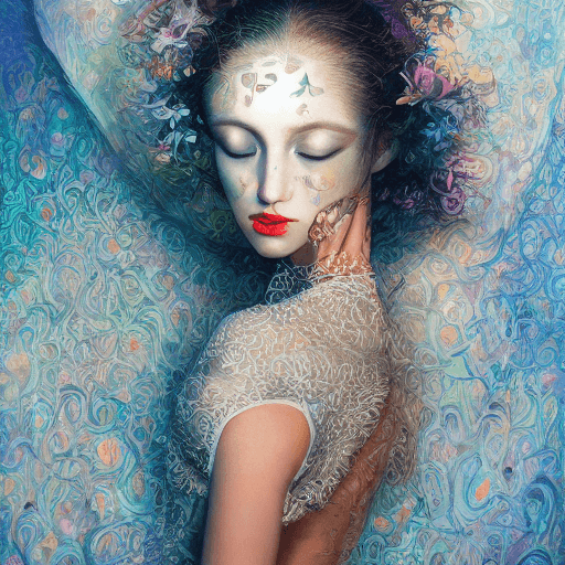 AI generated: a beautiful woman in a white crop top, in the style of light white and dark silver, hannah yata, y2k...