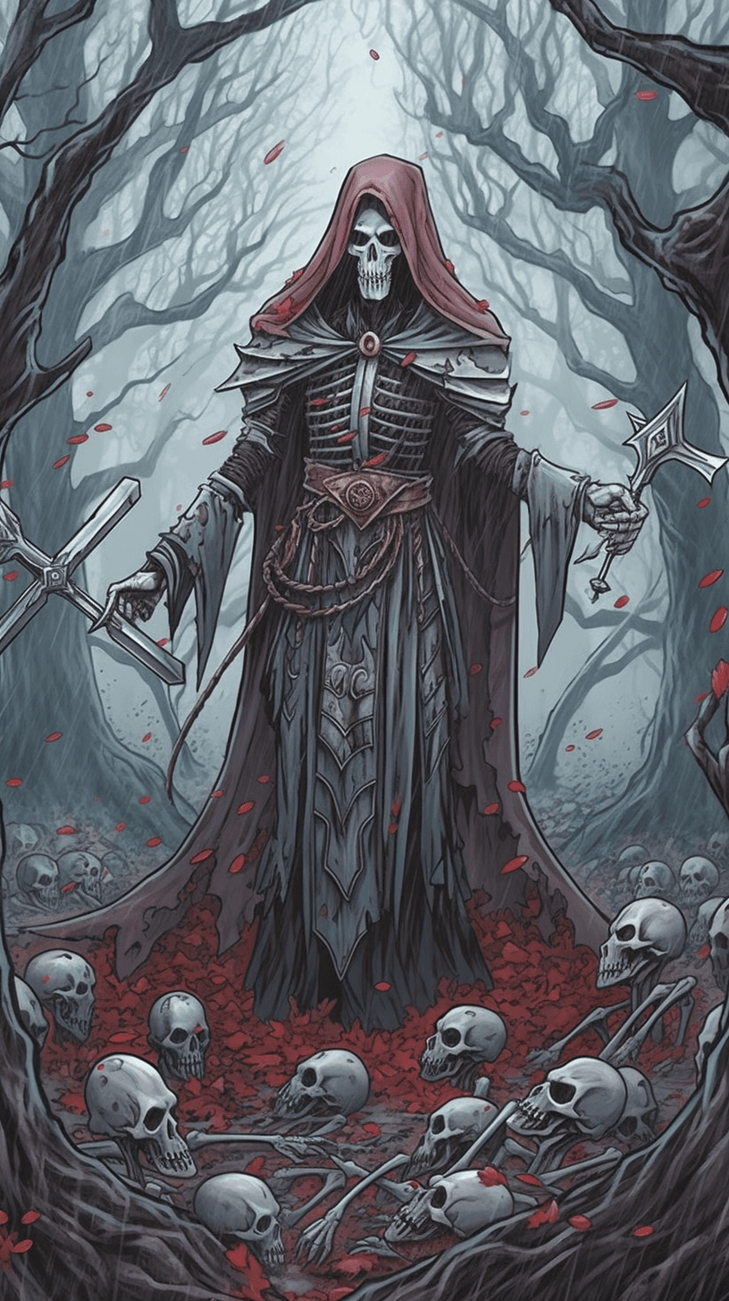 AI generated: Arkthar the chaos necromancer, spreading fear and confusion like the wind spreads the seeds of evil,...