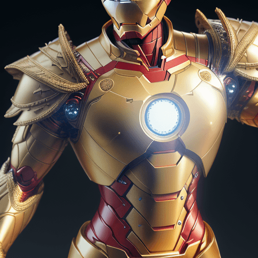 AI generated: a close up of a statue of a man with a gold and white costume, super detailed render, 3 d render cha...