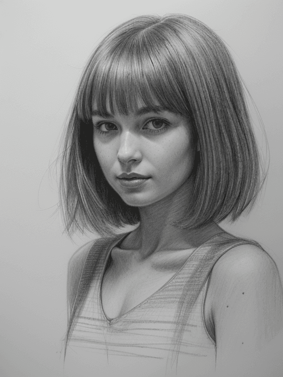 AI generated: (Pencil_Sketch:1.2, messy lines, greyscale, traditional media, sketch),.1girl, solo, looking at view...