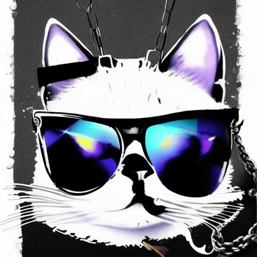 AI generated: /imagine prompt: Create a cartoon-style drawing of a super cool cat wearing sunglasses and rocking a...