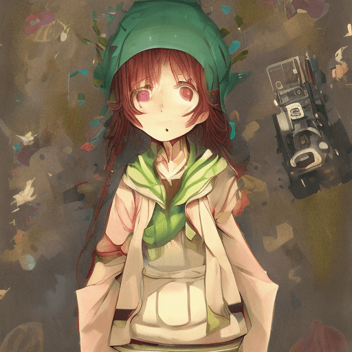 AI generated: Anime: [Character: A cute and kawaii anime-style character with white skin, bright green eyes, and d...