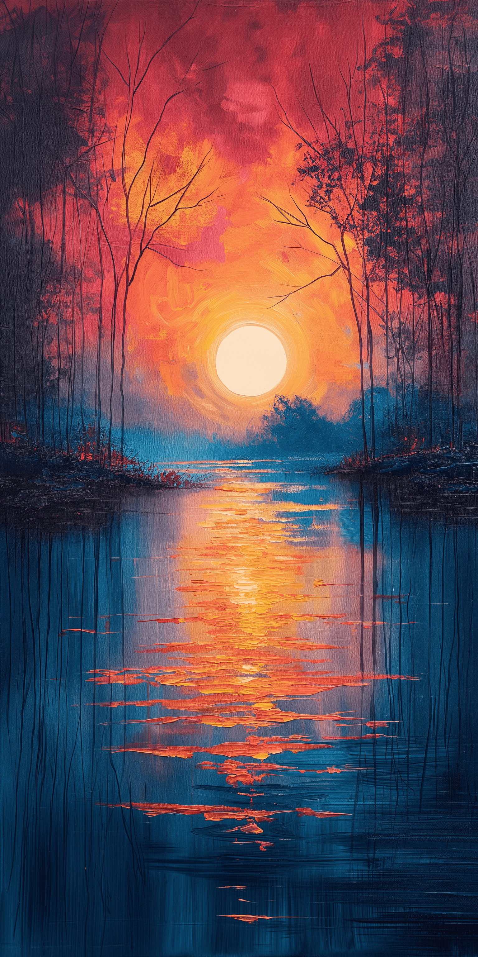 AI generated: impressionist painting on canvas, sunset in Provence, in the style of impressionist masters, warm co...