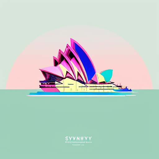 AI generated: Sydney Opera House flat design, not too complex, modern, 4k, epic composition, flat vector art illus...
