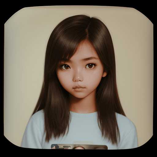 AI generated: Indonesian girl, 18-21 years old, brown hair, high-quality photo portrait, shot on a Polaroid camera...