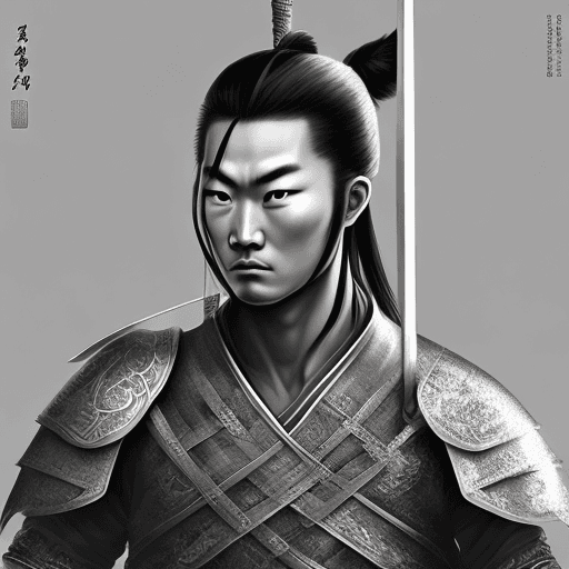 AI generated: Chinese swordsman, warrior girl, in the style of editorial illustrations, 32k uhd, monochromatic art...