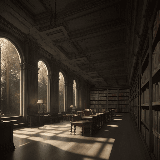 AI generated: photorealistic library, photo, high detail, dramatic lighting, forest