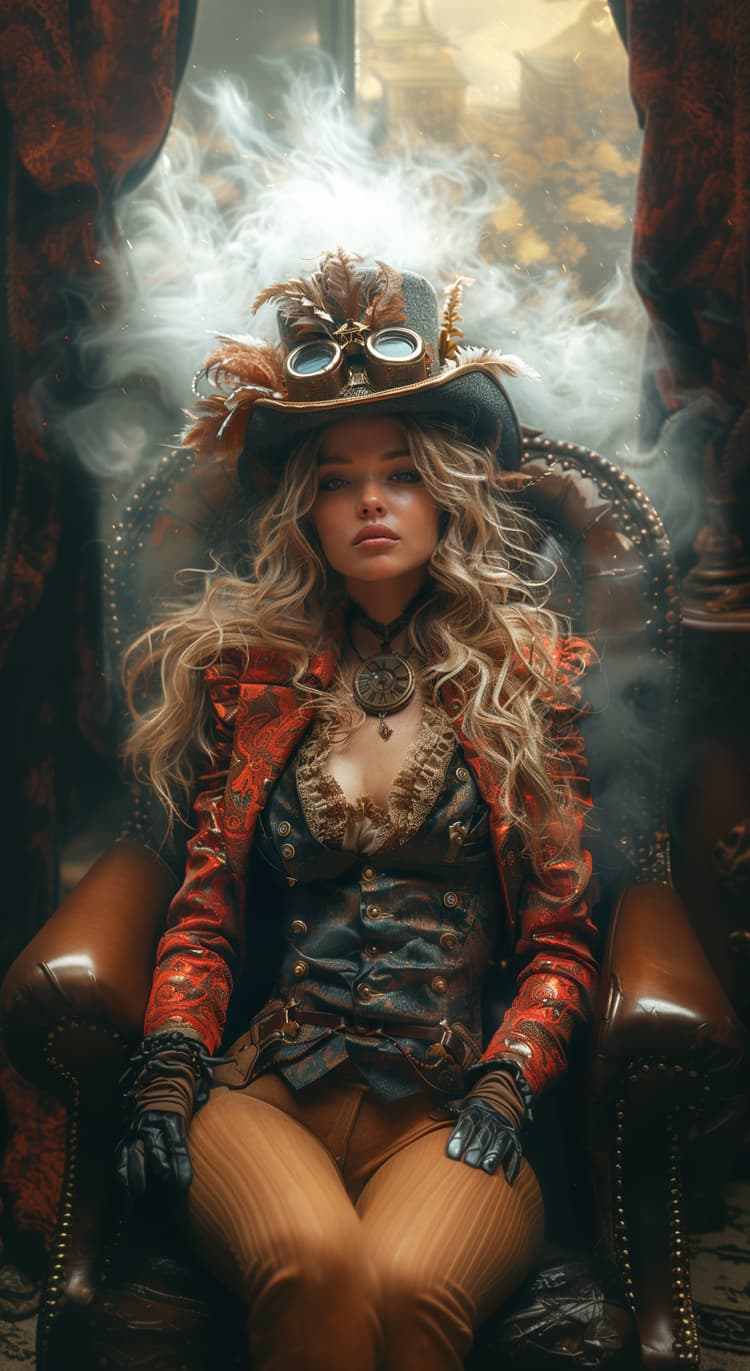 AI generated: epic hyperrealistic photo::detailed stylization:in the style of steampunk influences, john wilhelm, ...