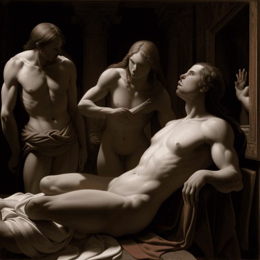 AI generated: renaissance painting of body, Chiaroscuro, caravagio --ar 3:2 --c 15 --s 5
