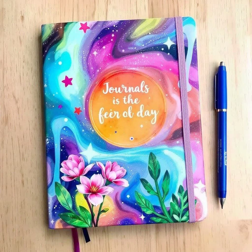 AI generated: Cute, colorful, and interesting journal cover ideas for a teen girl  in 2025, based on trends today.