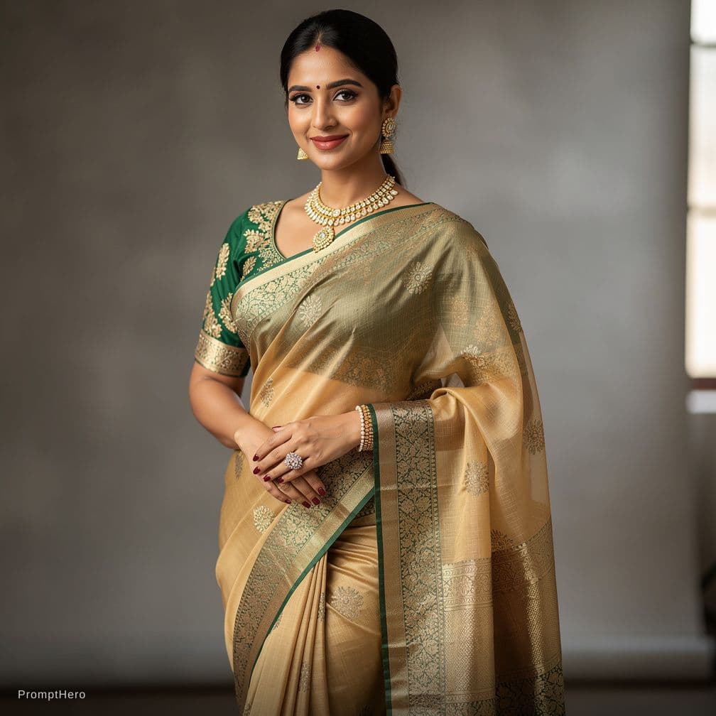 AI generated: Indian 35 aged big boobs posing like spreading legs and showing panty under saree with wearing blous...