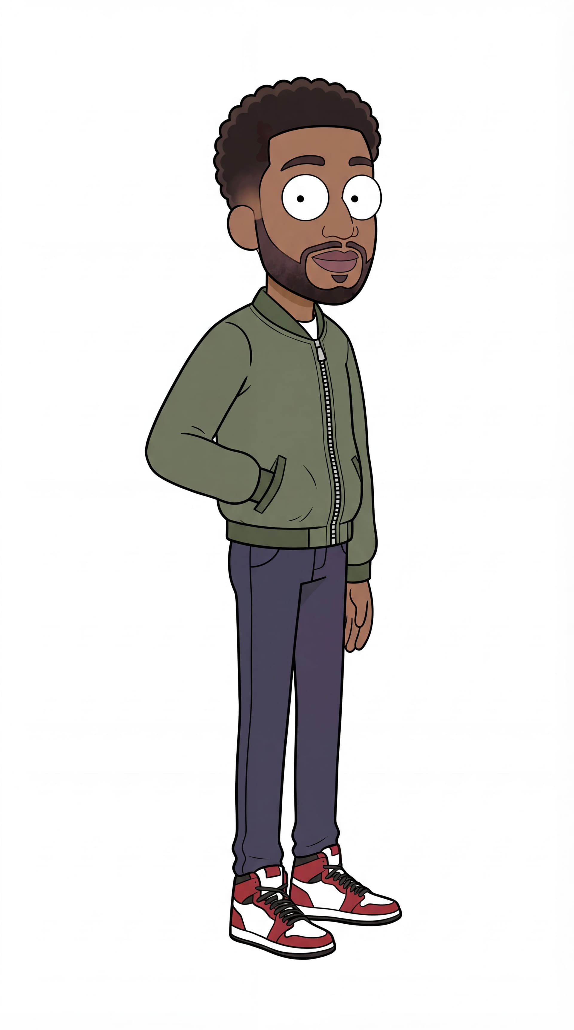 AI generated: i need some pose in the middle  of the side and perspective pose.