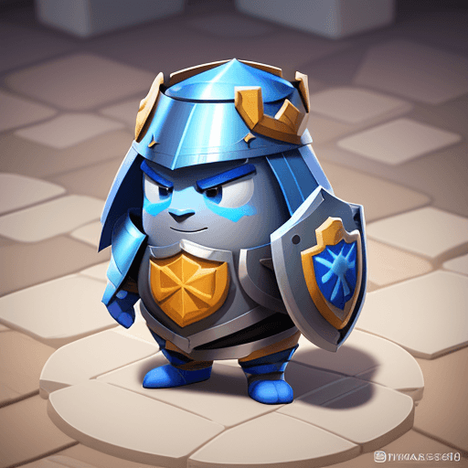 AI generated: A shield, front, blender 3d, art station and behance, Disney Pixar, Mobile game character, isometric...