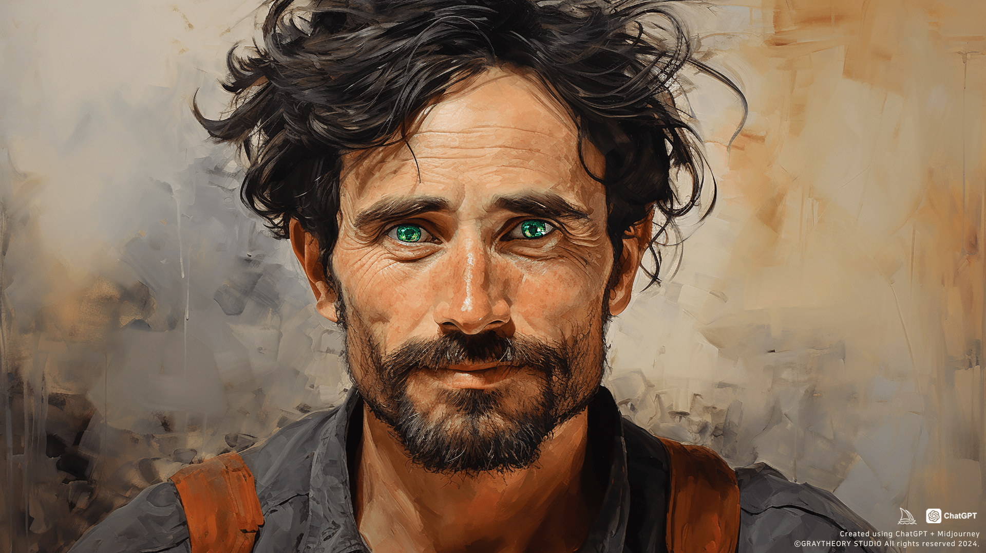 AI generated: man, oil painting, grainy painting, Empty eye, minimalist Russian avant-garde drawing, many details,...
