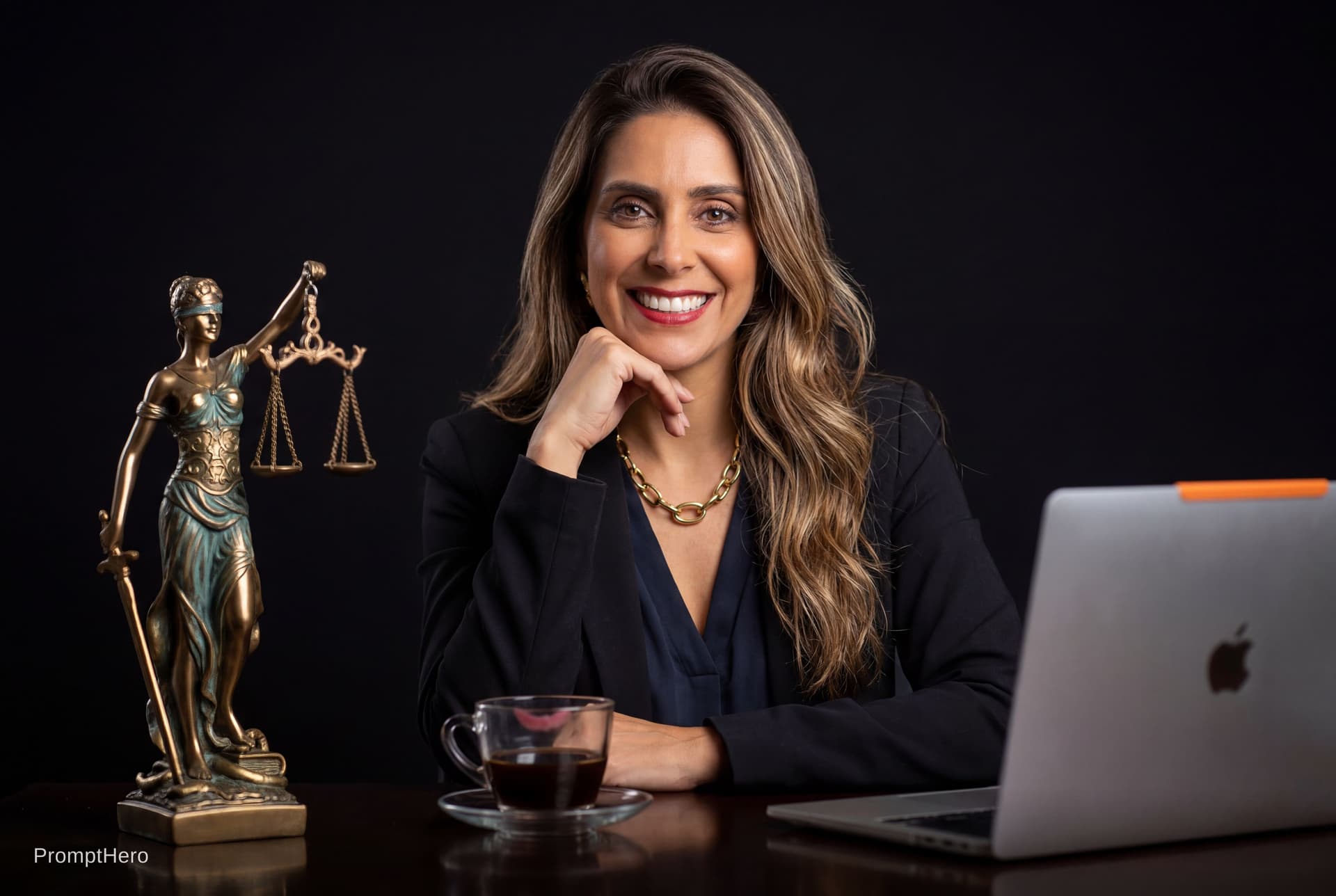 AI generated: Professional studio photograph, medium shot at eye level.
Woman in her 40s, warm skin tone (Mediterr...