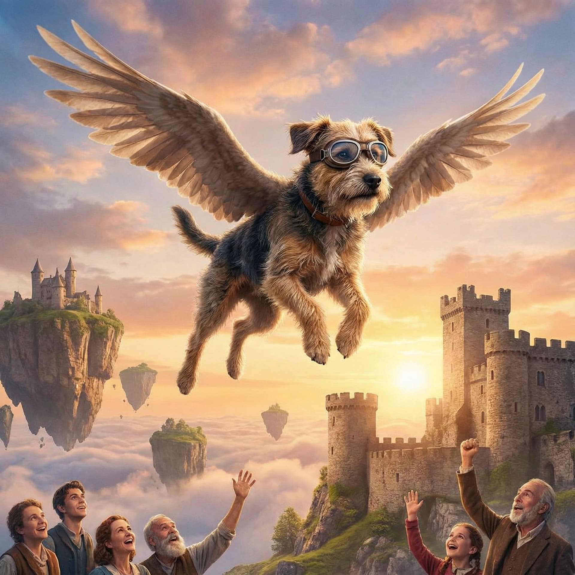 AI generated: un perro volador