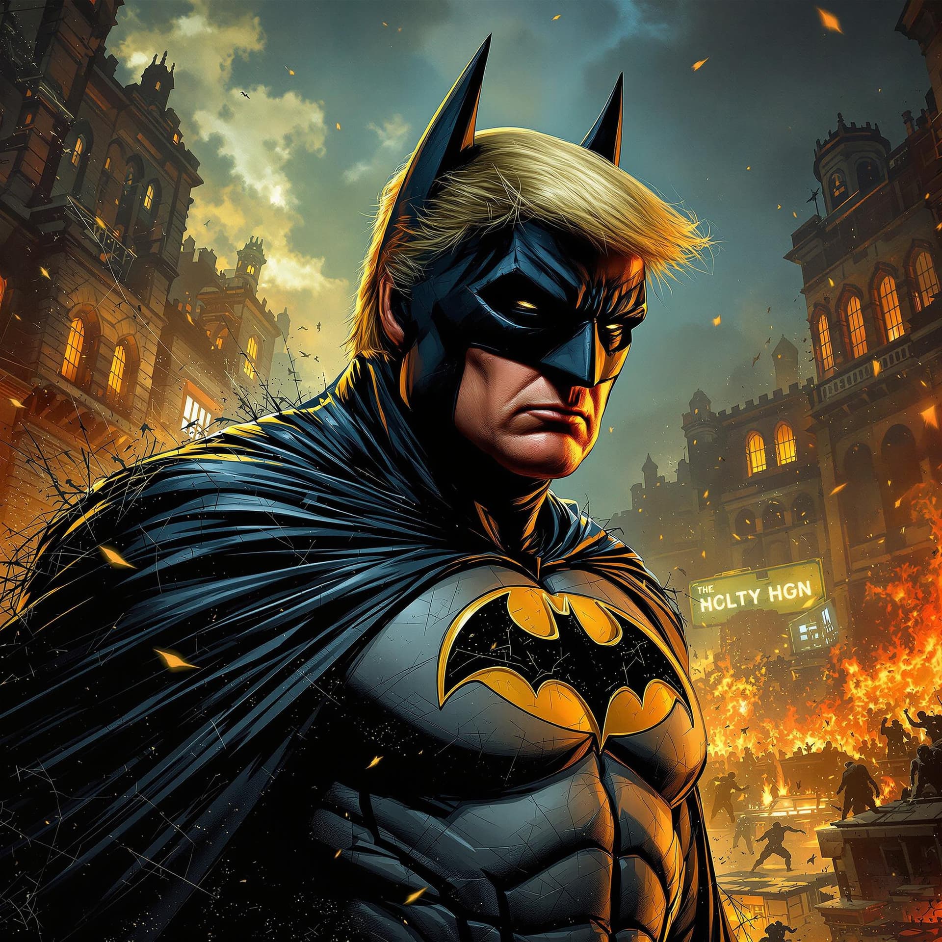 AI generated: trump is batman