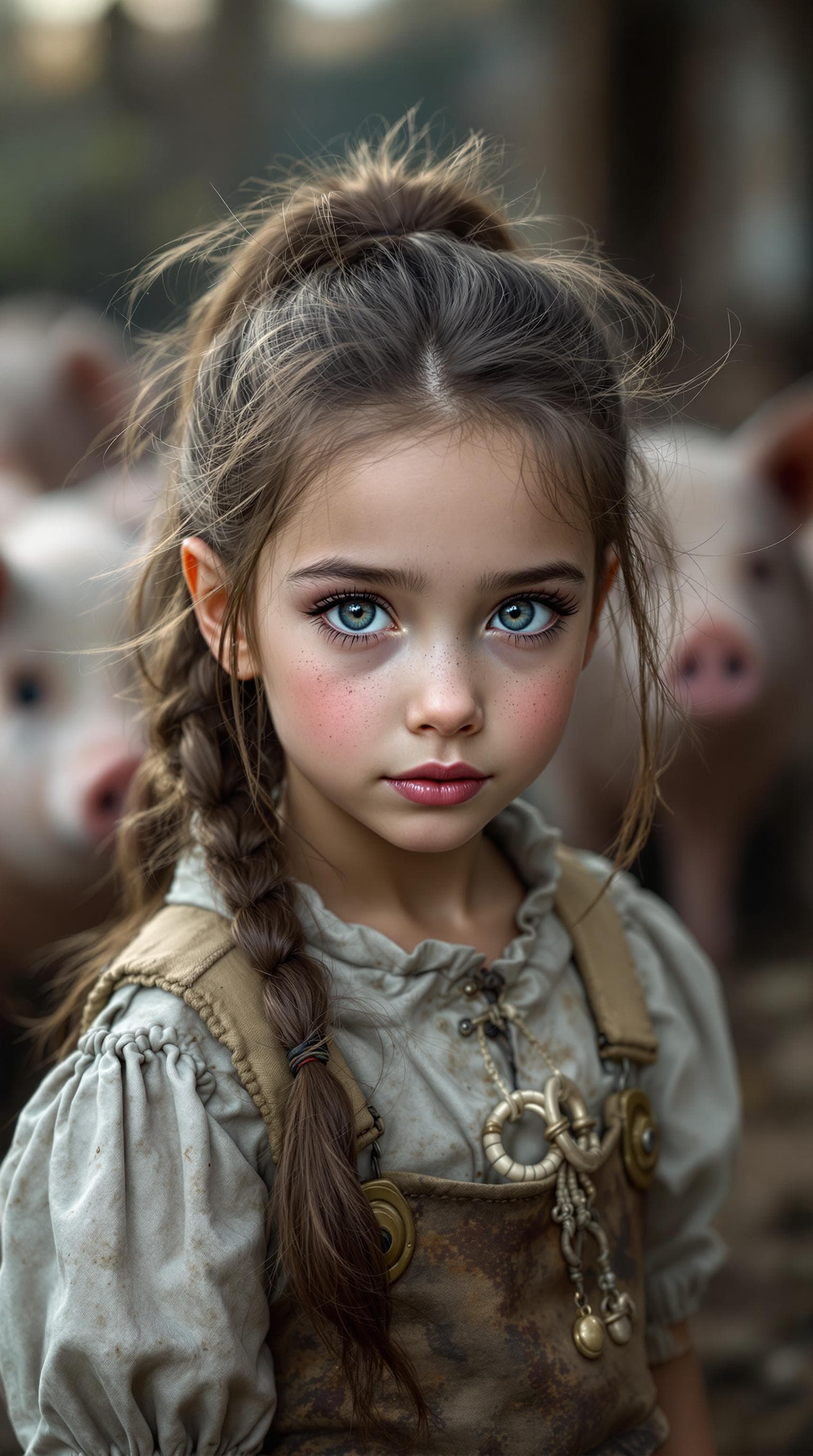 AI generated: a professional photo of a exceptionally beautiful girl in the world (age 7), (seven year old), Polis...