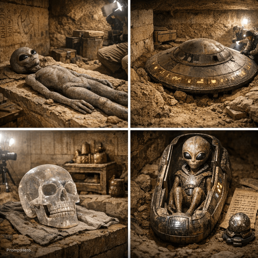 AI generated: Project Aquarius, the pyramids, top secret photos of the objects found there. High detail, photo rea...