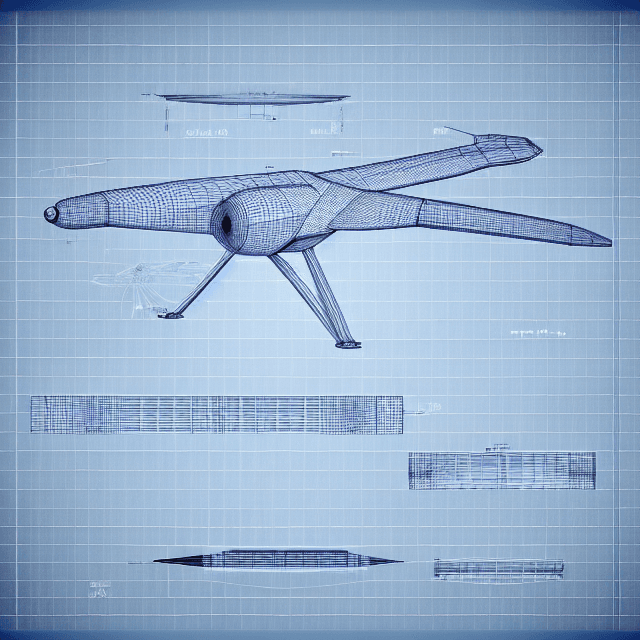 AI generated: technical drawing, blueprint, schematic::1.5 dron  fighter ,papiro paper background, detailed --s 12...