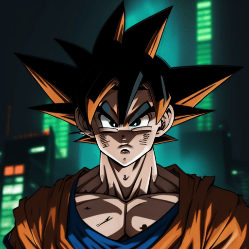 AI generated: Goku terror cyberpunk hallowyn