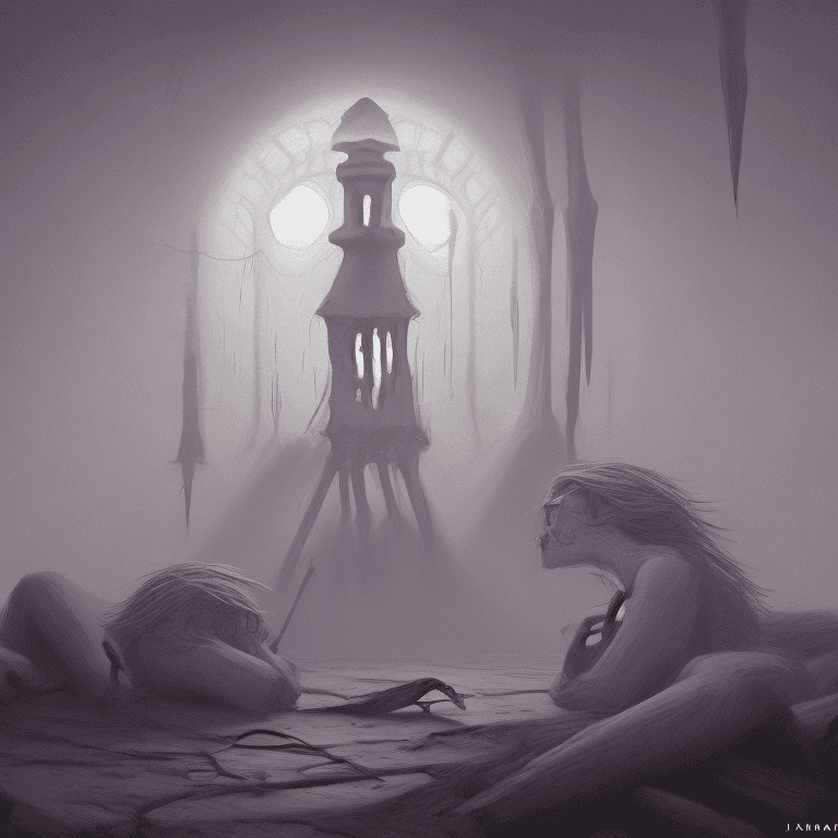 AI generated: depression and anxiety terror, concept art oil painting by Jama Jurabaev, extremely detailed, brush ...
