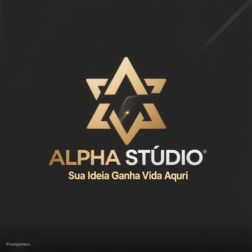 AI generated: Crie um logótipo profissional, moderno e premium para uma gráfica digital chamada “Alpha Stúdio”.

A...