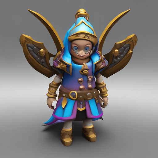 AI generated: 3d model of a healer toy, inpired by Supercell, Supercell style, small, toy, flat background, front ...
