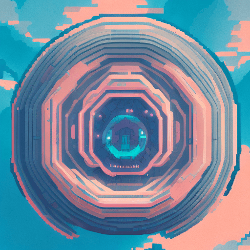 AI generated: 2D pixel art game asset of a round futuristic space hovel, exterior architecture, in the style of fu...