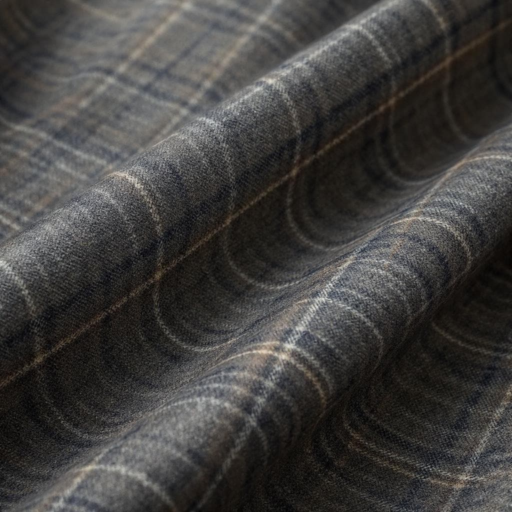 AI generated: Close-up of Canterbury cloth texture. A richly woven wool fabric with a subtle check or tweed patter...