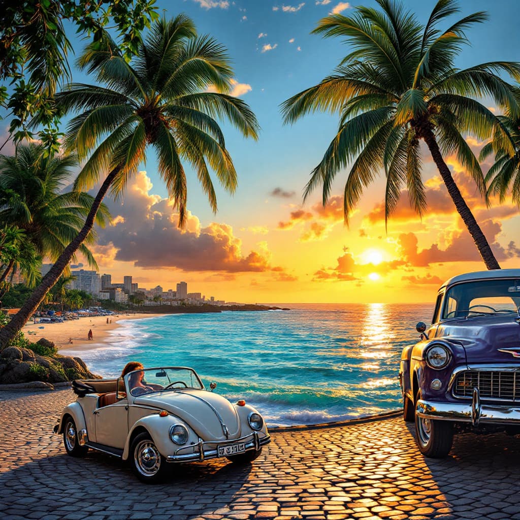 AI generated: Example Reordered: “Tropical beach at sunset, with palm trees and sparkling turquoise water”
Weighte...