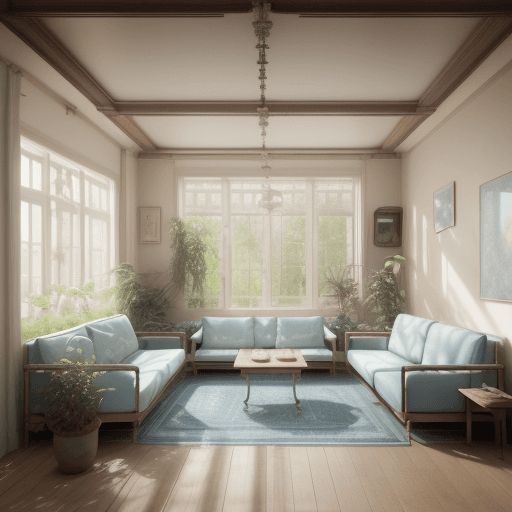 AI generated: High resolution photography interior design, dreamy sunken living room conversation pit, wooden floo...