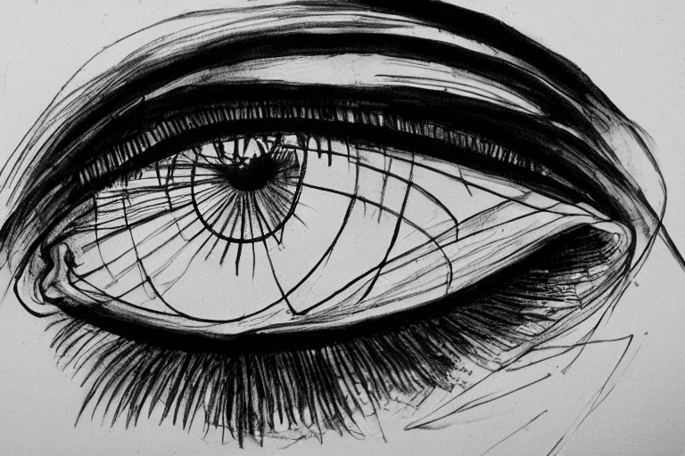 AI generated: Eye, Continuous Line Drawing