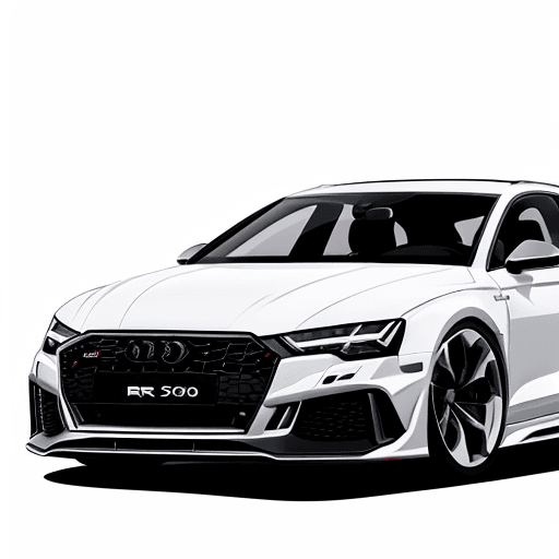 AI generated: the audi rs8 concept, in the style of minimalist illustrator, white background, traditional oil pain...