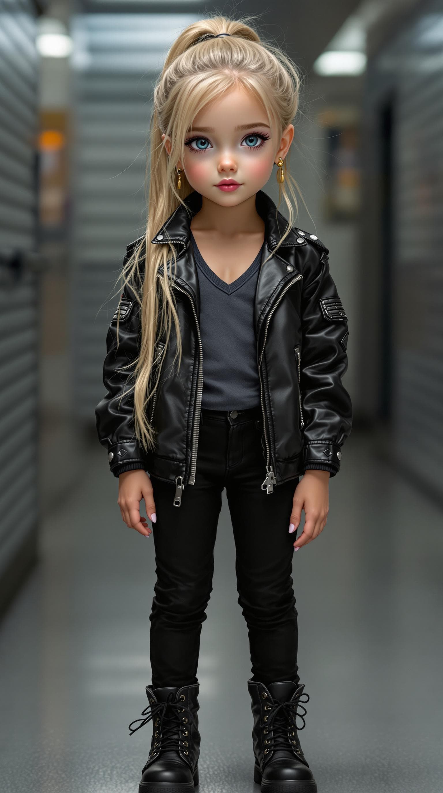 AI generated: a professional photo of a exceptionally beautiful girl in the world (age 7), (seven year old), highl...