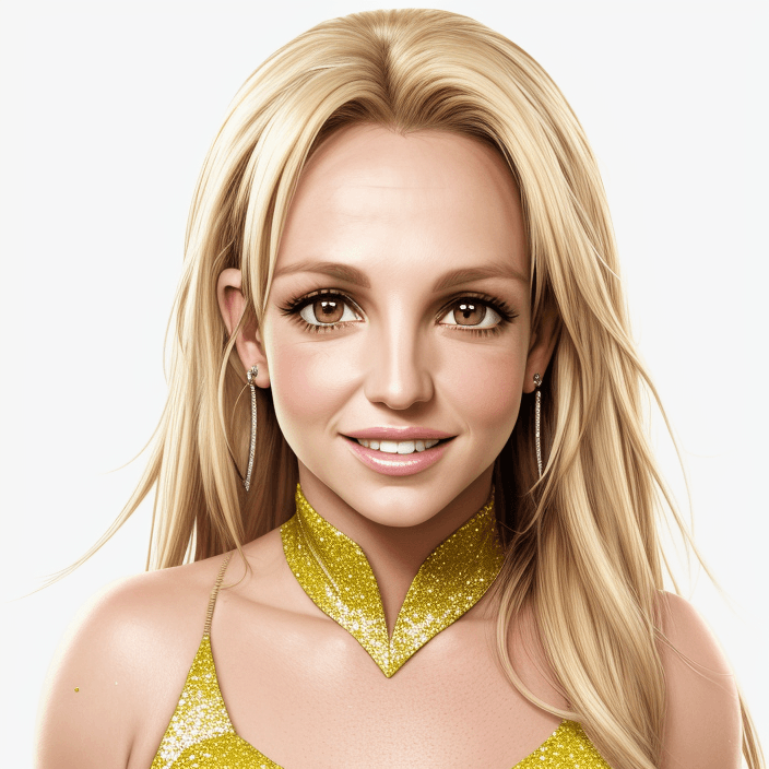 AI generated: Britney Spears, realistic, 4k, 45 years old, headshot, body facing camera, straight forward, looking...