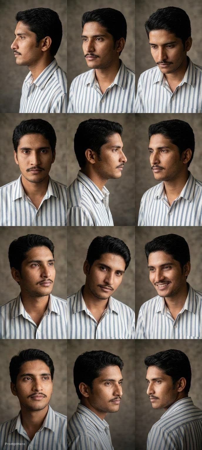 AI generated: 12 angles photo