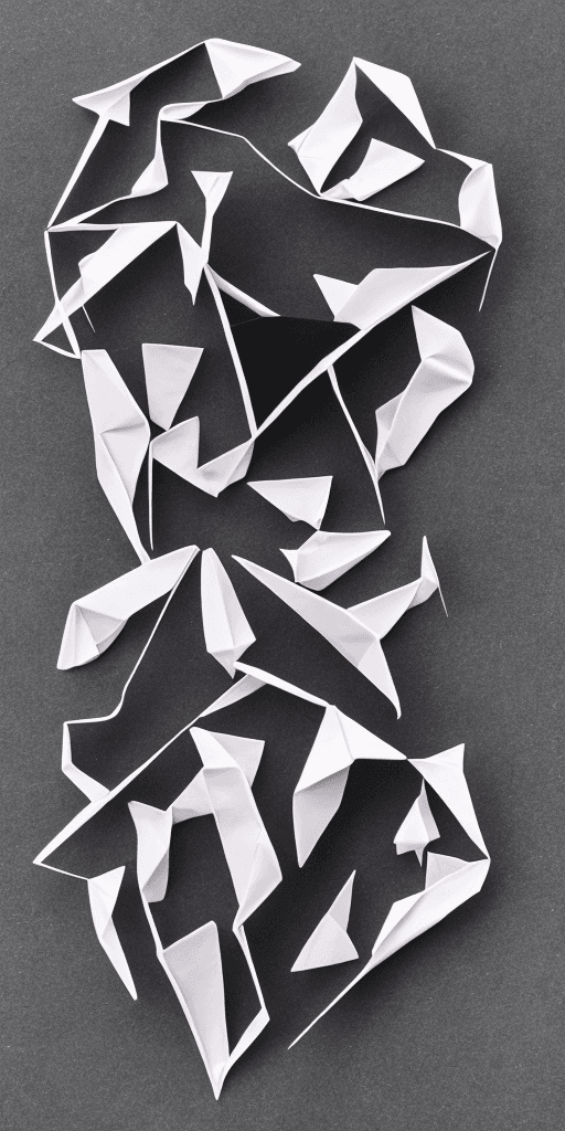 AI generated: origami black heart