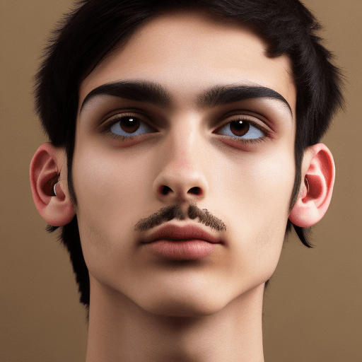 AI generated: Skinny, Italian Teenager with Black Hair and Eyes and a little facial hair