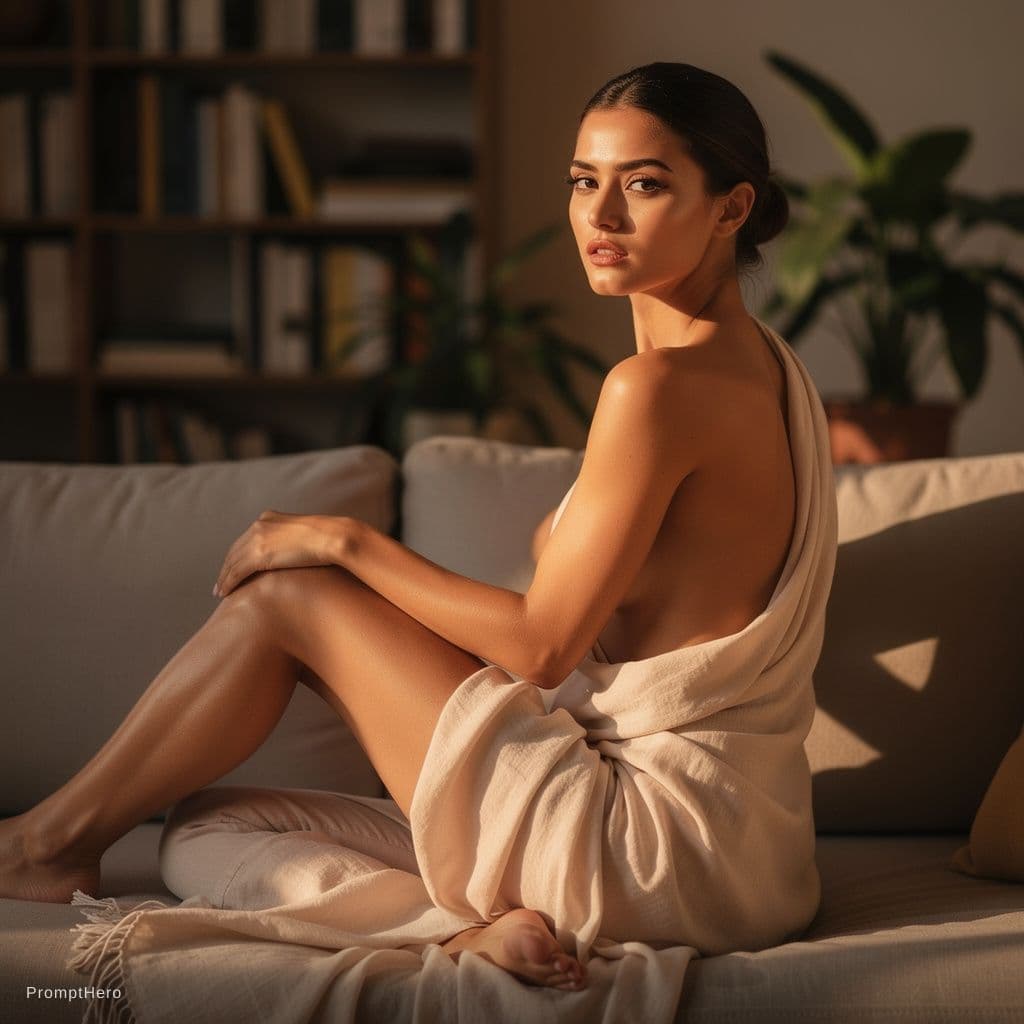 AI generated: A beautiful lady get naked