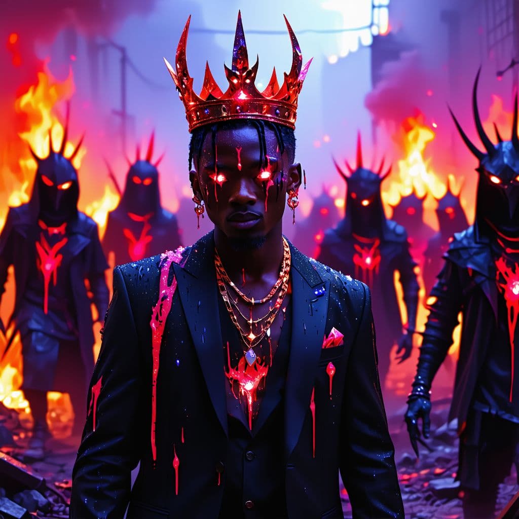AI generated: mister beast, ksi, ricegum, in hell, suffering