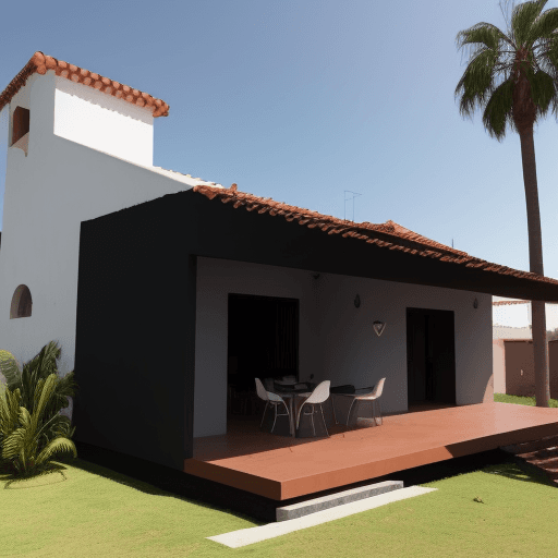 AI generated: Casa grande preta moderna
