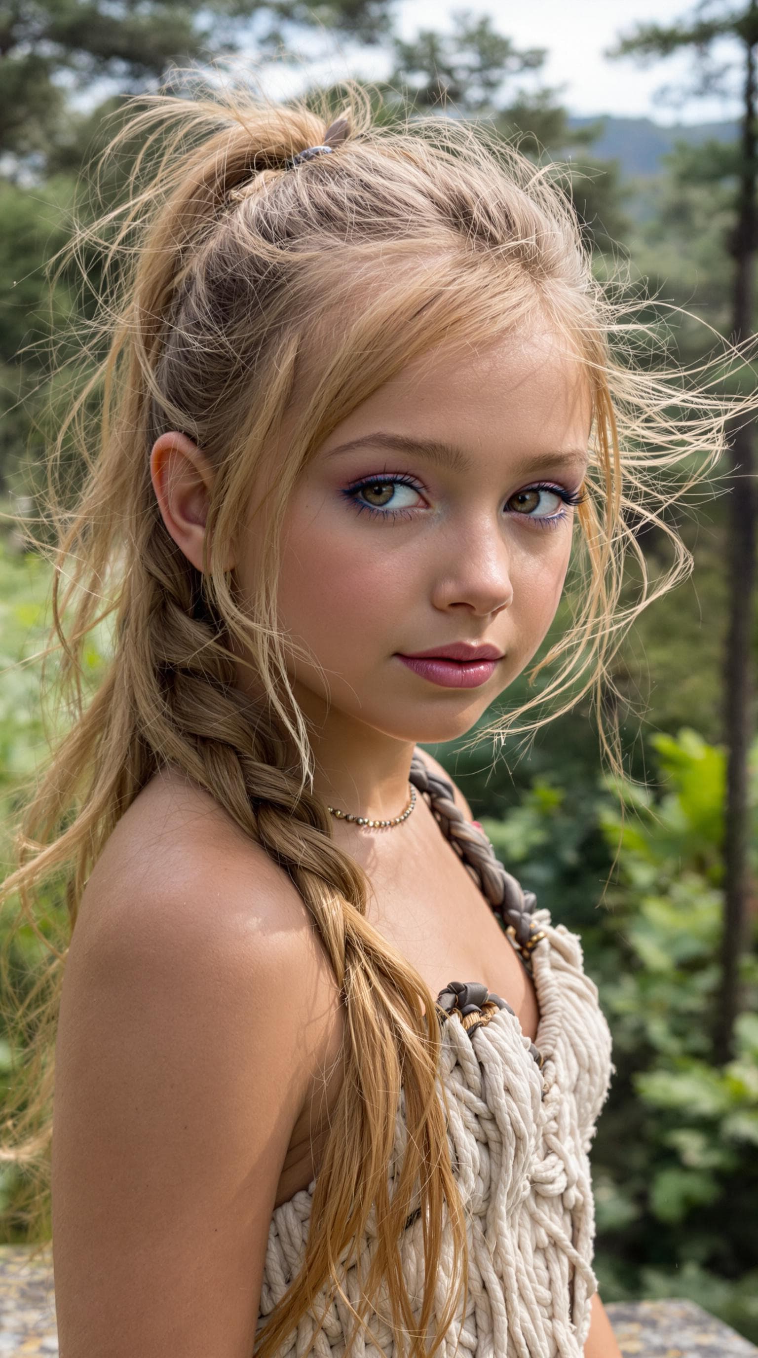 AI generated: a professional photo of a exceptionally beautiful girl in the world, (nine year old),( age 9) (futur...