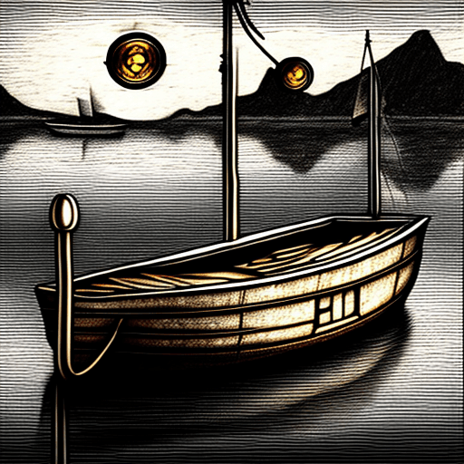 AI generated:  a drawing of boat, in the style of Leonardo Da Vinci, solar punk, photorealistic, 8k, safe for work...