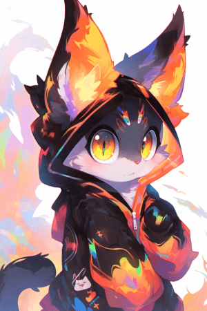 AI generated: Cross section of a anime playful kitten cub, colorful fur and big tail, by Kyoto Animation, vibrant ...