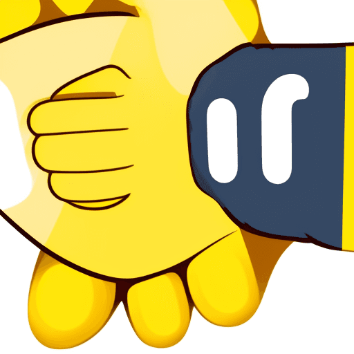 AI generated: thumbs up sign yellow emoji, hand only 
