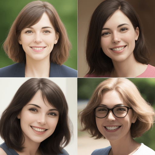 AI generated: that same woman in the same photo smiling