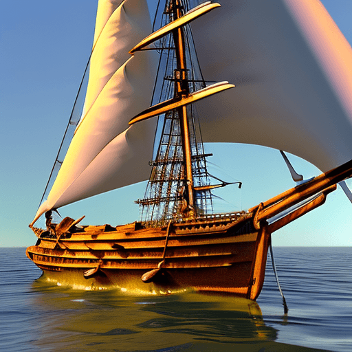 AI generated: Photo of a ultra realistic sailing ship, dramatic light, pale sunrise, cinematic lighting, battered,...