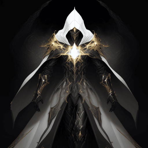 AI generated: Dark fantasy, shadow knights, (( white and gold plug suit, black smoke in plug suit) ), (burning eye...
