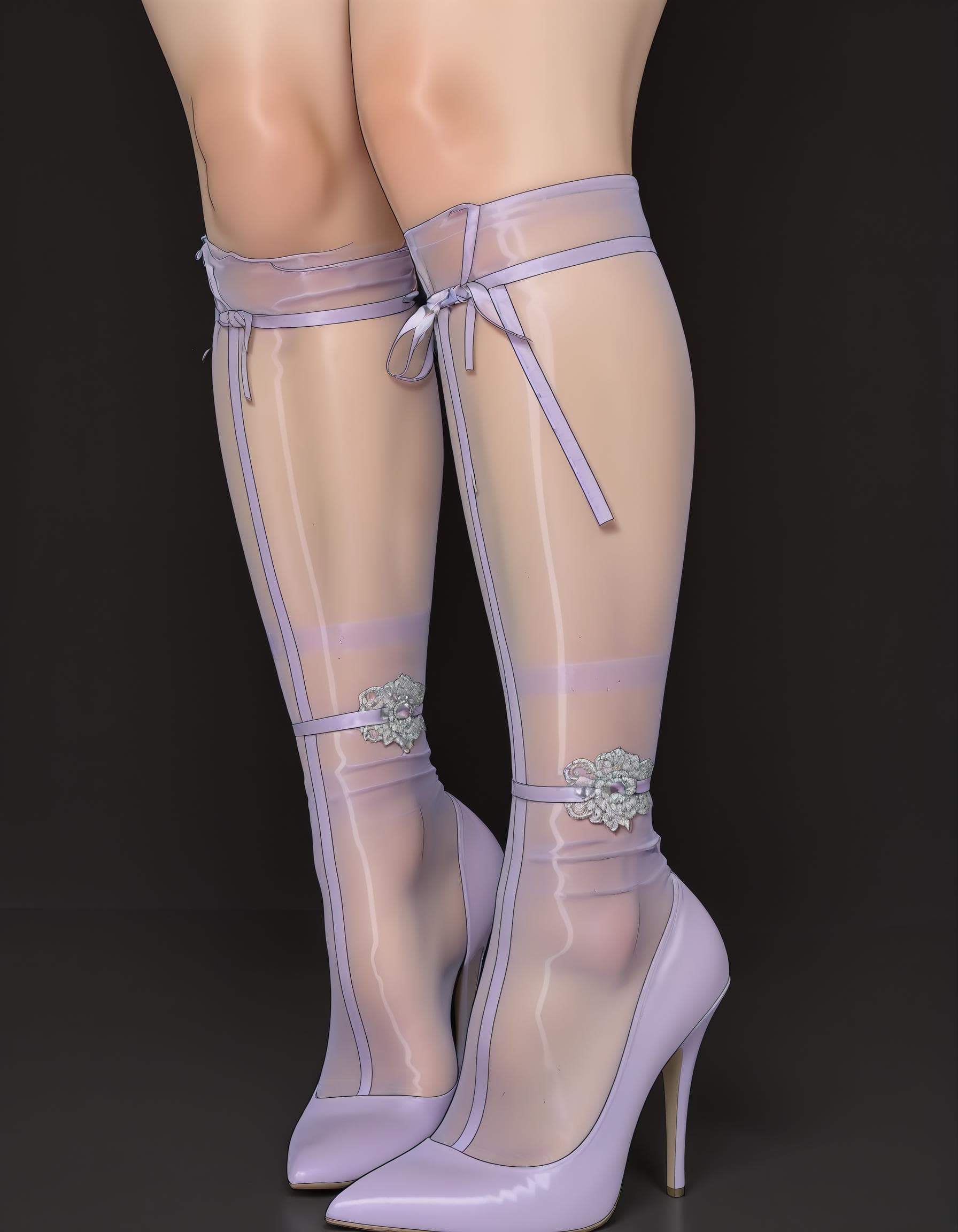Sheer Stiletto Boots - Image 1